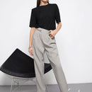 Bizwear pantalones de talle alto con diseno de cadena ropa de trabajo