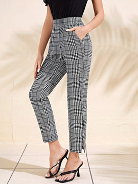 Emery rose pantalones con estampado de pata de gallo crop