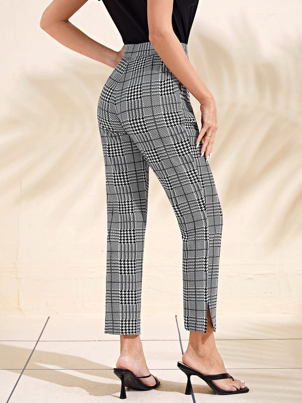 Emery rose pantalones con estampado de pata de gallo crop