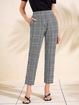 Emery rose pantalones con estampado de pata de gallo crop