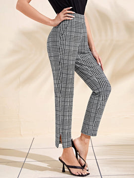 Emery rose pantalones con estampado de pata de gallo crop