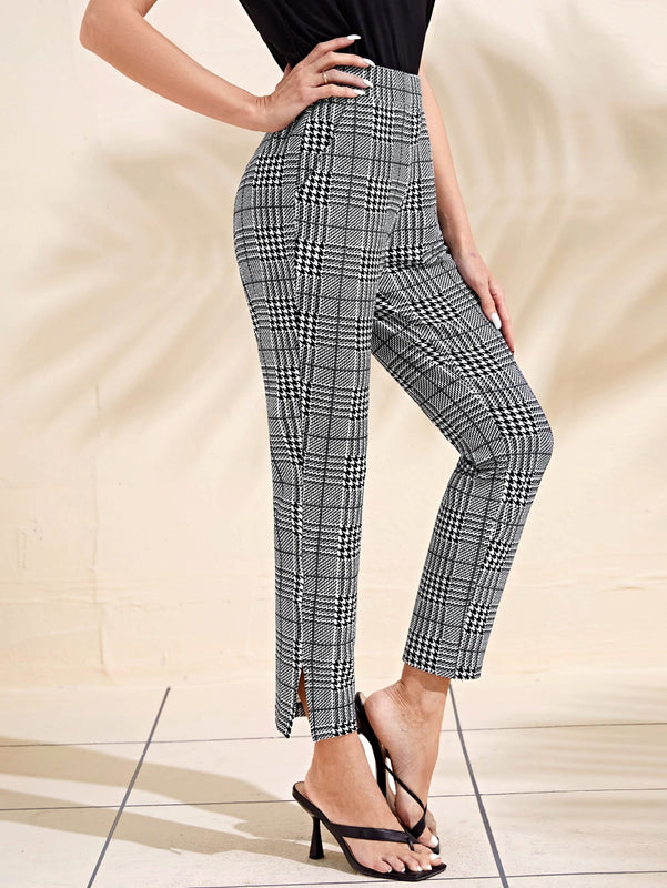Emery rose pantalones con estampado de pata de gallo crop