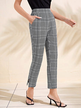 Emery rose pantalones con estampado de pata de gallo crop
