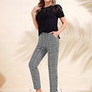 Emery rose pantalones con estampado de pata de gallo crop