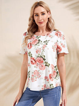EMERY ROSE Blusa con estampado floral de manga farol