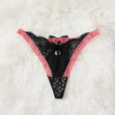 Ropa Interior De Tanga Con Encaje Y Lazo Para Mujer