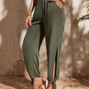 Vcay pantalones con abertura bajo con nudo