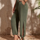 Vcay pantalones con abertura bajo con nudo
