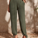 Vcay pantalones con abertura bajo con nudo