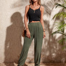 Vcay pantalones con abertura bajo con nudo