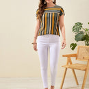 EMERY ROSE Blusa de rayas de manga murcielago