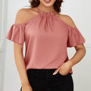 Clasi Blusa ribete fruncido de hombros descubiertos
