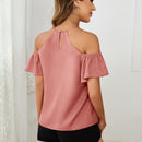 Clasi Blusa ribete fruncido de hombros descubiertos