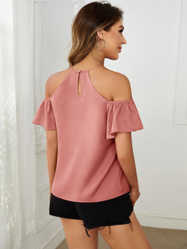 Clasi Blusa ribete fruncido de hombros descubiertos