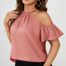Clasi Blusa ribete fruncido de hombros descubiertos