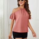 Clasi Blusa ribete fruncido de hombros descubiertos