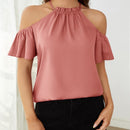 Clasi Blusa ribete fruncido de hombros descubiertos