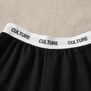 EZwear Shorts de cintura con cinta con letra ribete en contraste