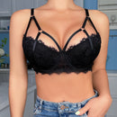 Ropa Interior De Encaje Floral Con Cortes Y Aro