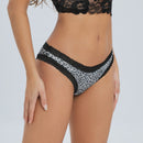 Tangas con estampado de leopardo ribete con encaje