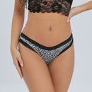 Tangas con estampado de leopardo ribete con encaje