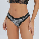 Tangas con estampado de leopardo ribete con encaje