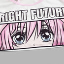 ROMWE Anime Set de lenceria con letra con estampado de figura de dibujos animados unido en contraste