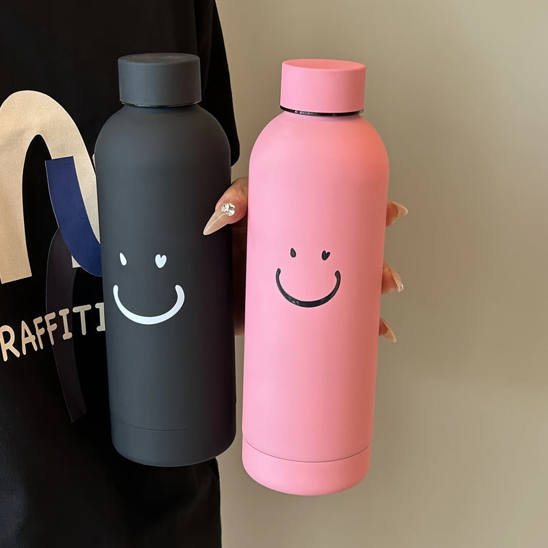 1 botella de agua aislante de acero inoxidable, lavado a mano, reutilizable, redonda, multifuncional, portátil, ideal para oficina y viajes, no requiere electricidad, incluye tapa