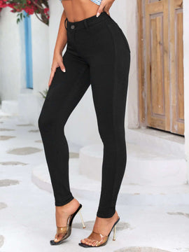 Tall Pantalones ajustados con botones al frente