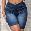 Frenchy Shorts en mezclilla asimetrico cintura