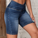 Frenchy Shorts en mezclilla asimetrico cintura