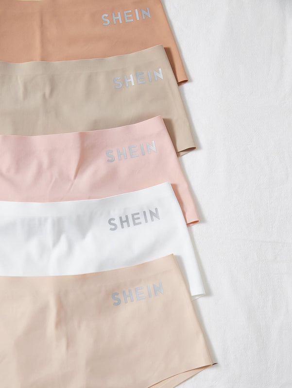 5 piezas Bragas con estampado de letra invisible