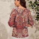 EMERY ROSE Blusa con estampado de paisley de manga farol
