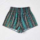 VCAY Shorts con estampado de paisley de cintura fruncido