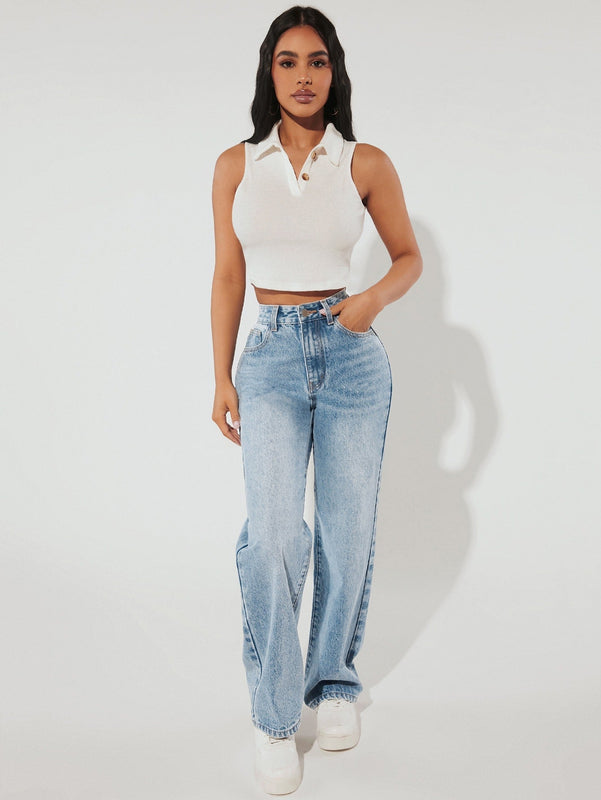 PETITE Jeans con bolsillo oblicuo de pierna ancha