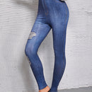 LUNE Pantalones ajustados de talle alto desgarro