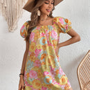 WYWH Vestido con estampado floral de manga farol