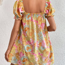 WYWH Vestido con estampado floral de manga farol