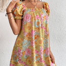 WYWH Vestido con estampado floral de manga farol