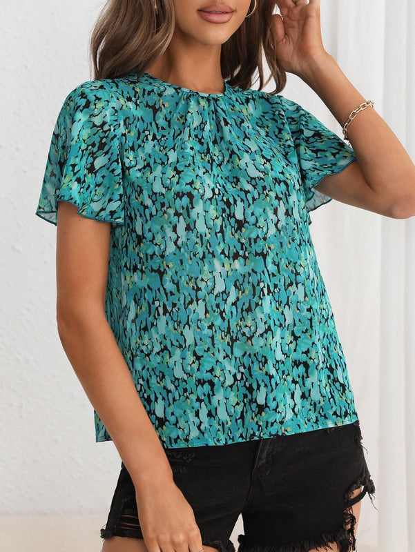 Clasi Blusa con estampado de manga mariposa