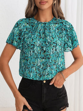 Clasi Blusa con estampado de manga mariposa