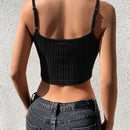 EZwear Top de tirantes crop unicolor