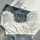 Sujetador Bralette Con Ribete De Volantes Y Copas Fruncidas