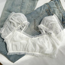 Sujetador Bralette Con Ribete De Volantes Y Copas Fruncidas