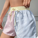 EZwear Shorts con estampado de rayas de cintura con cordon