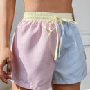 EZwear Shorts con estampado de rayas de cintura con cordon