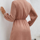VCAY Vestido con encaje de manga farol sin cinturon