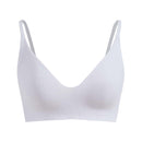 Leisure Sujetadores monocromaticos de alta elasticidad sin costuras diseno acanalado livianos y comodos-Blanco