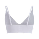 Leisure Sujetadores monocromaticos de alta elasticidad sin costuras diseno acanalado livianos y comodos-Blanco