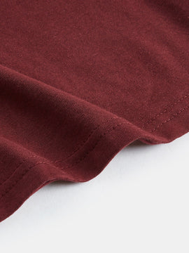 BASICS Vestido camiseta unicolor algodon manga enrollada